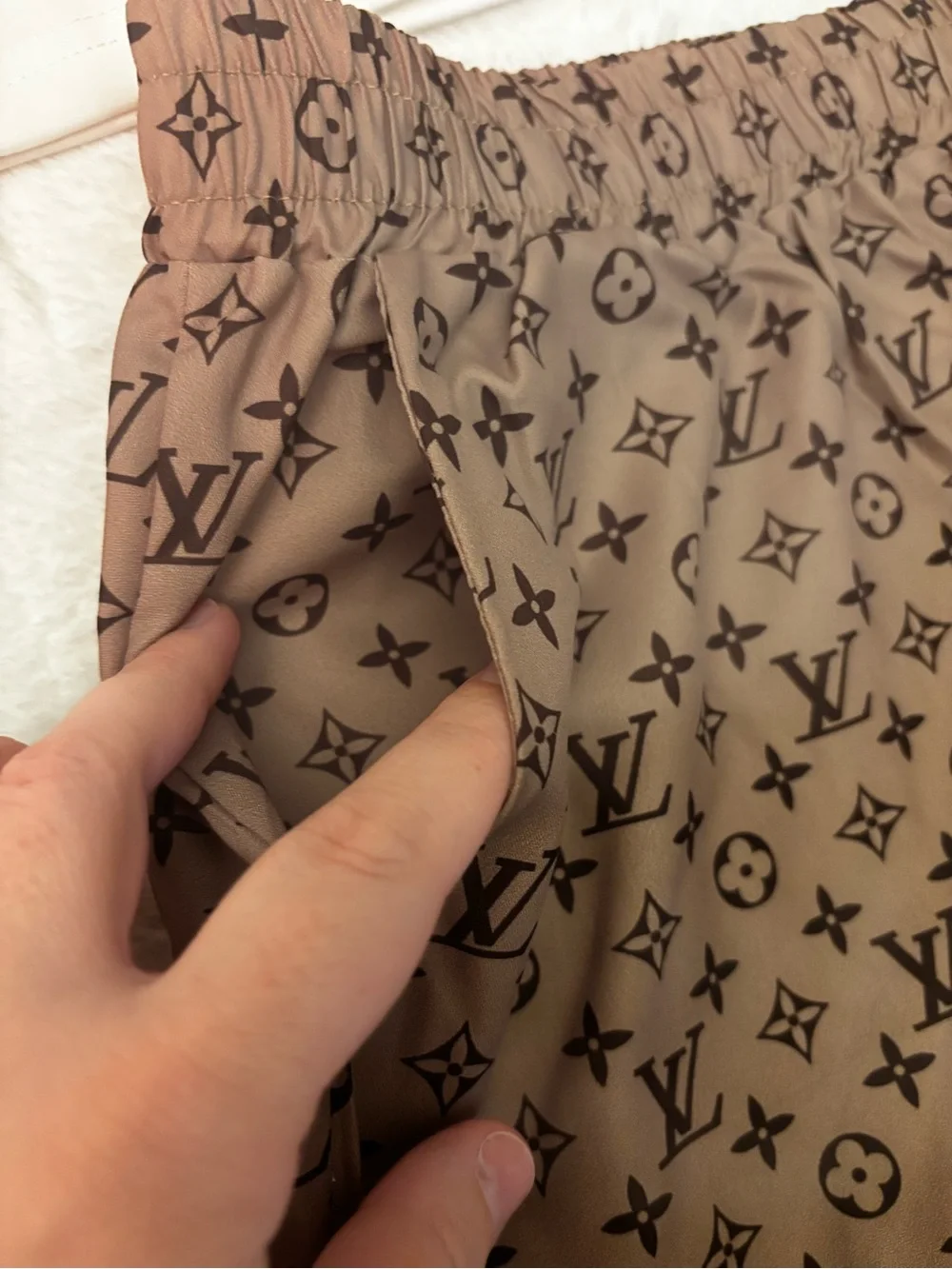 Brand New 2 piece  set Brown Monogram Elastic-Waist Bermudas Shorts